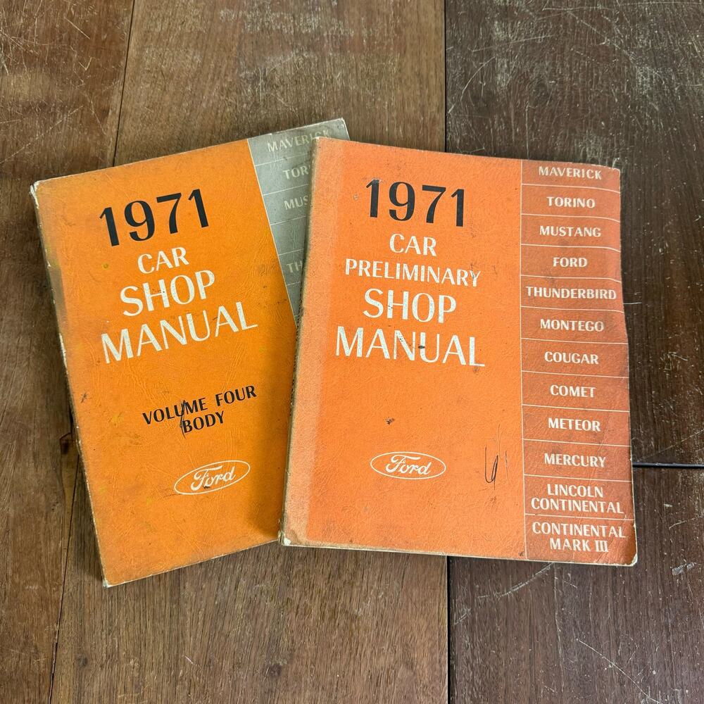 FORD OEM 1971 Car Preliminary Shop & VOL 4 Body Book Manuals Original